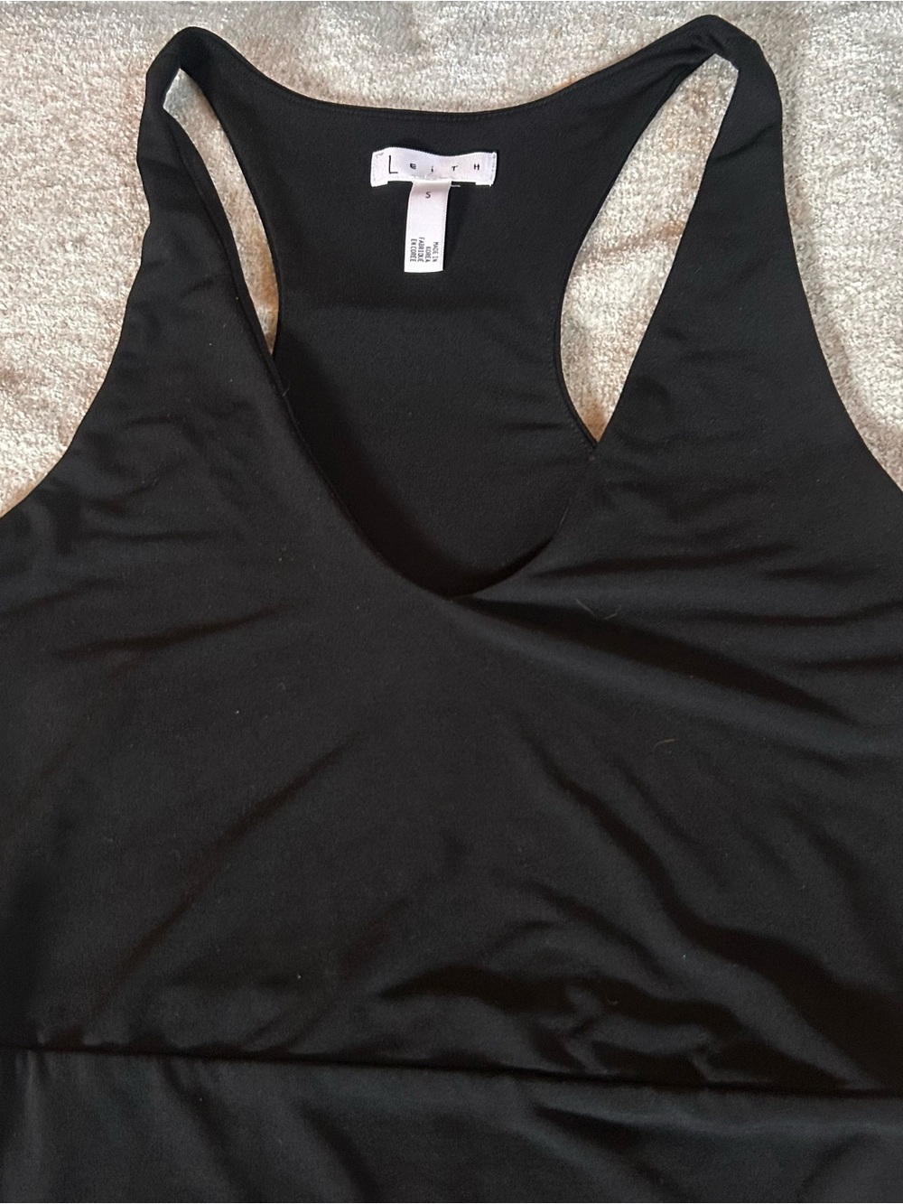 Leith for Nordstrom Black Racerback Tank Dress - Minimalist Cool Girl Style - Picture 6 of 10